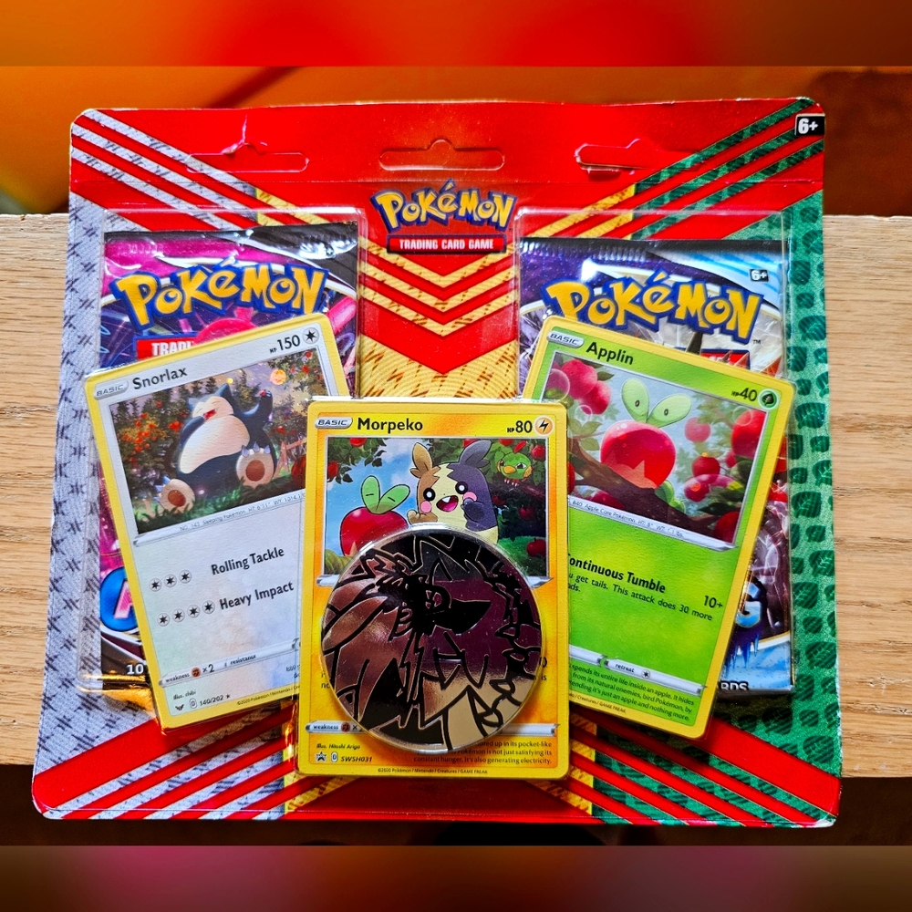 Pokémon TCG: Snorlax, Morpeko & Applin Cards with 2 Booster Packs & Coin